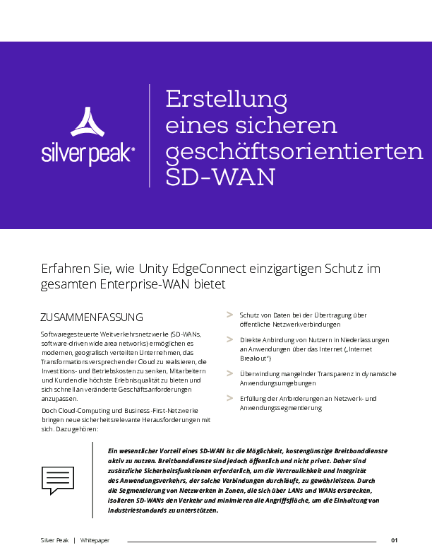 Erstellung  eines sicheren  geschäftsorientierten  SD-WAN