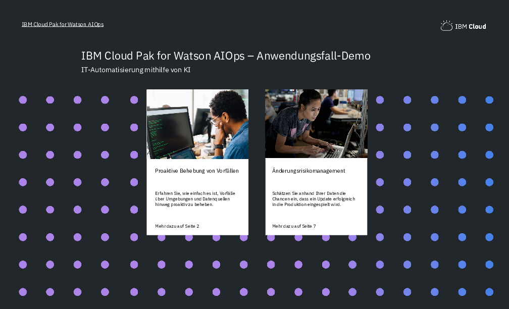 Optimieren Sie die Effizienz mit IBM Cloud Pak for Watson AIOps