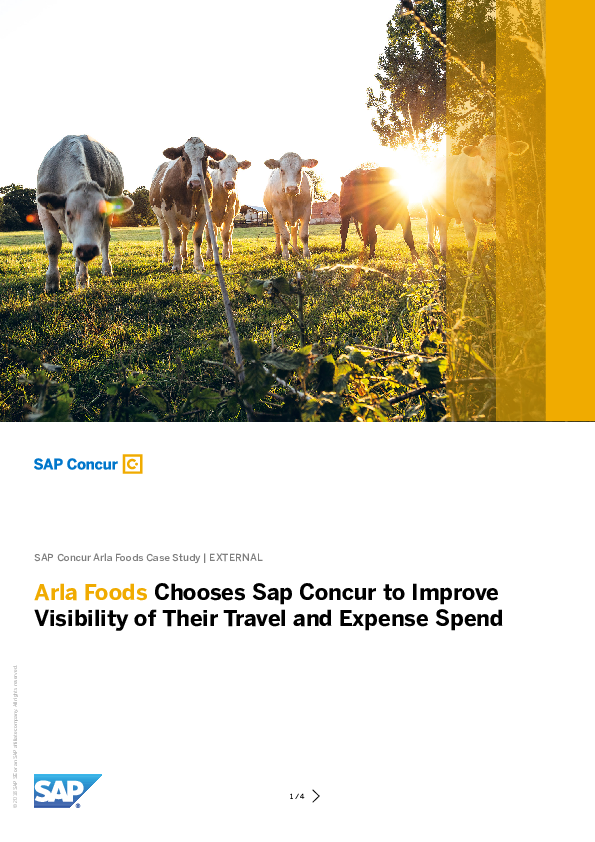 Arla Foods Chooses Sap Concur to Improve Visibility of Their Travel and Expense Spend