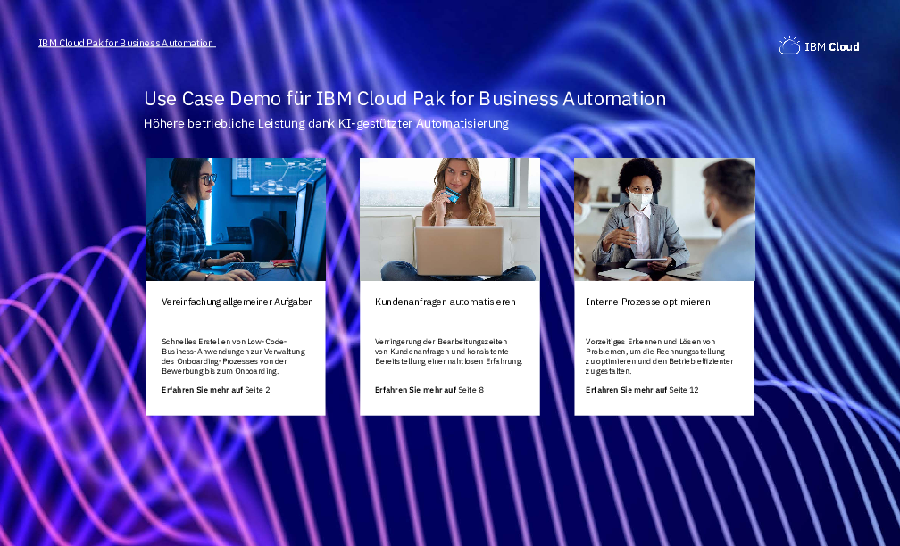 Nutzen Sie die Leistung von KI für IT mit IBM Cloud Pak for Business Automation