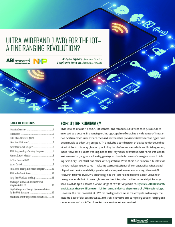 ULTRA-WIDEBAND (UWB) FOR THE IOT– A FINE RANGING REVOLUTION?