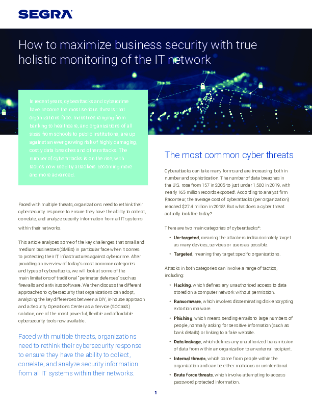 How to maximize business security with true holistic monitoring of the IT network