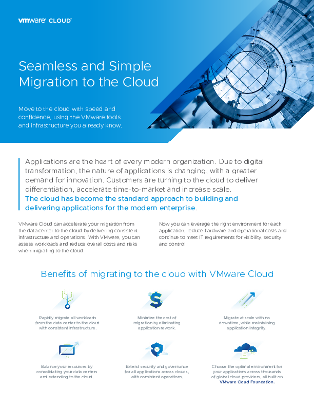 Seamless and Simple Migration to the Cloud (Migrate Solution Brief)