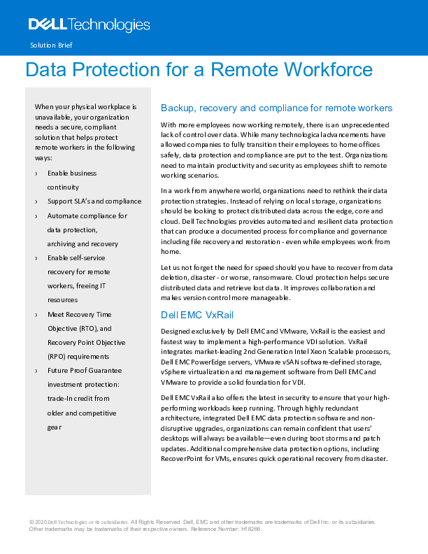 Data Protection for a Remote Workforce