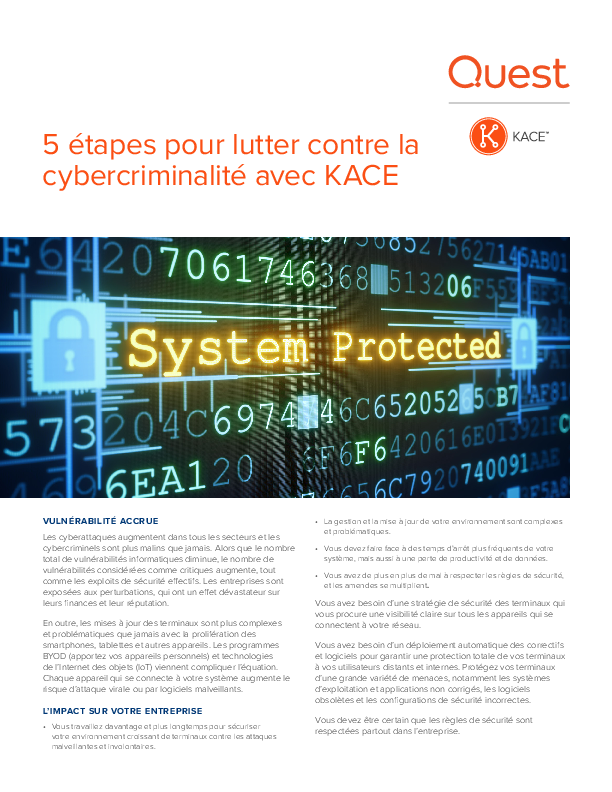 5 étapes pour lutter contre la cybercriminalité avec KACE