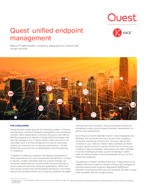 Quest® unified endpoint management