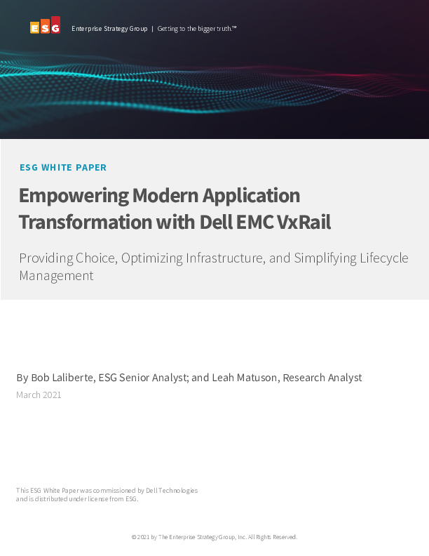 Empowering Modern Application Transformation with Dell EMC VxRail