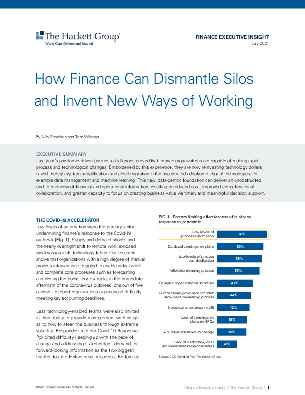 How Finance Can Dismantle Silos and Invent New Ways of Working