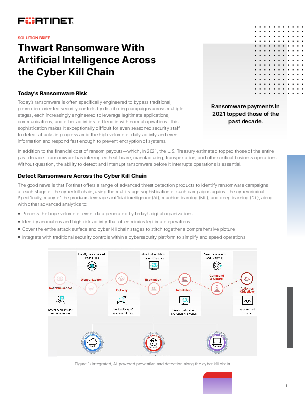 Thwart Ransomware With Artificial Intelligence Across the Cyber Kill Chain