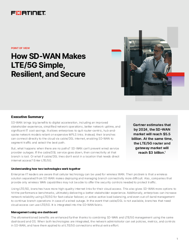 How SD-WAN Makes LTE/5G Simple, Resilient, and Secure