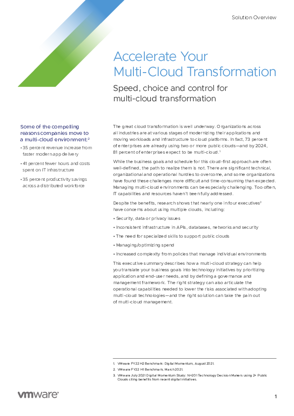 Accelerate Your Multi-Cloud Transformation Speed, choice and control for multi-cloud transformation