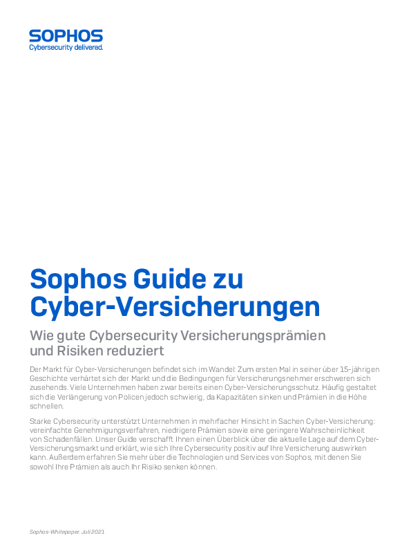 Sophos Guide zu Cyber-Versicherungen