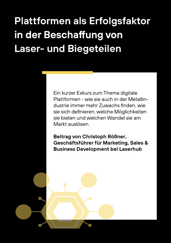 Plattformen als Erfolgsfaktor in der Beschaffung von Laser- und Biegeteilen