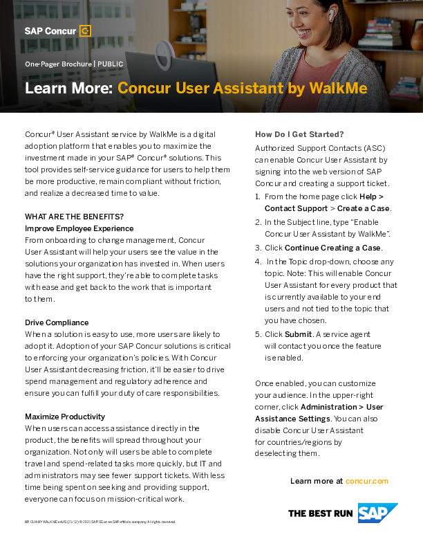 Learn More: Concur User Assistant by WalkMe