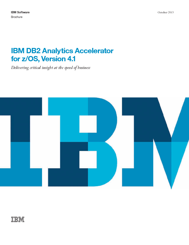 Thumb original ibm db2 analytics accelerator for z os version 4.1