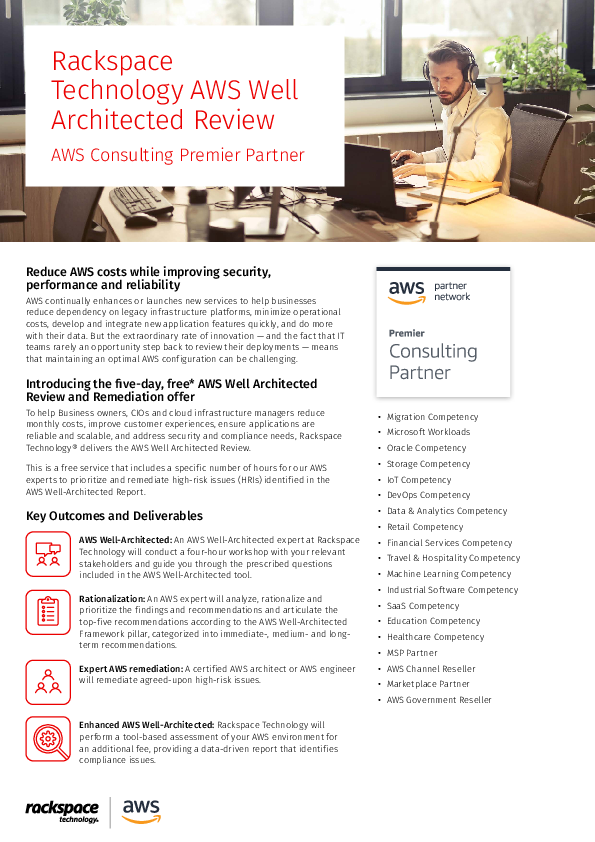 Rackspace Technology AWS Well Architected Review