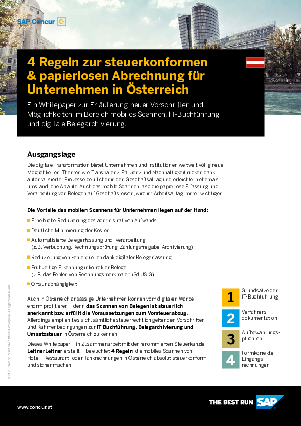 4 Regeln zur steuerkonformen & papierlosen Abrechnung für Unternehmen in Österreich