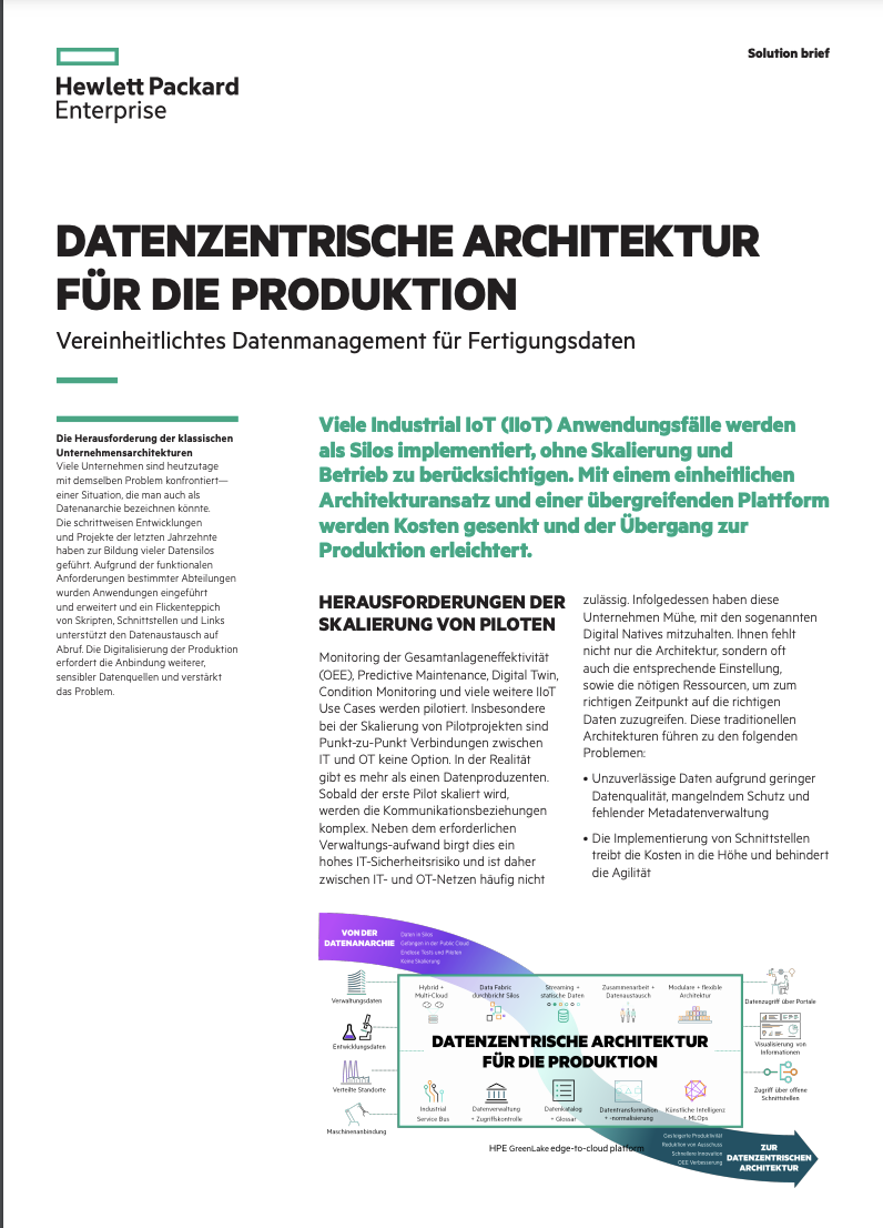 Datenzentrische Architektur für die Produktion