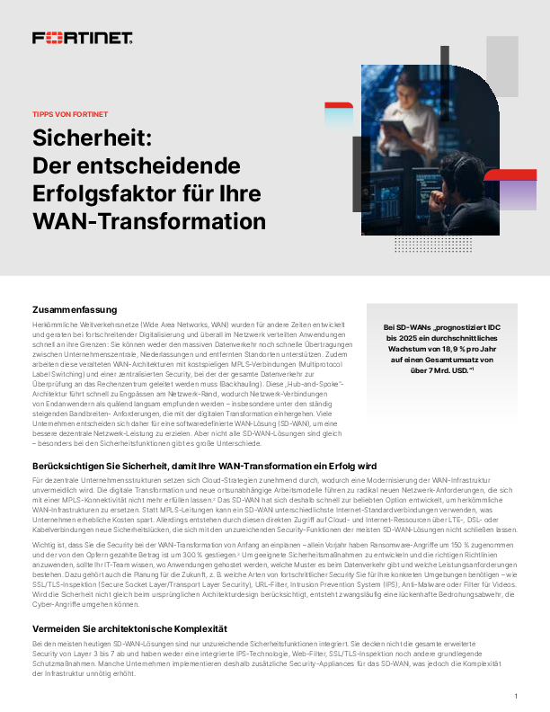 Sicherheit: Der entscheidende Erfolgsfaktor für Ihre WAN-Transformation