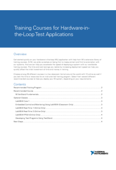 Thumb training courses for hardware in the loop test applications