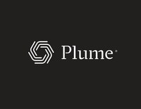 Plume symbol wordmark row dark bg logo