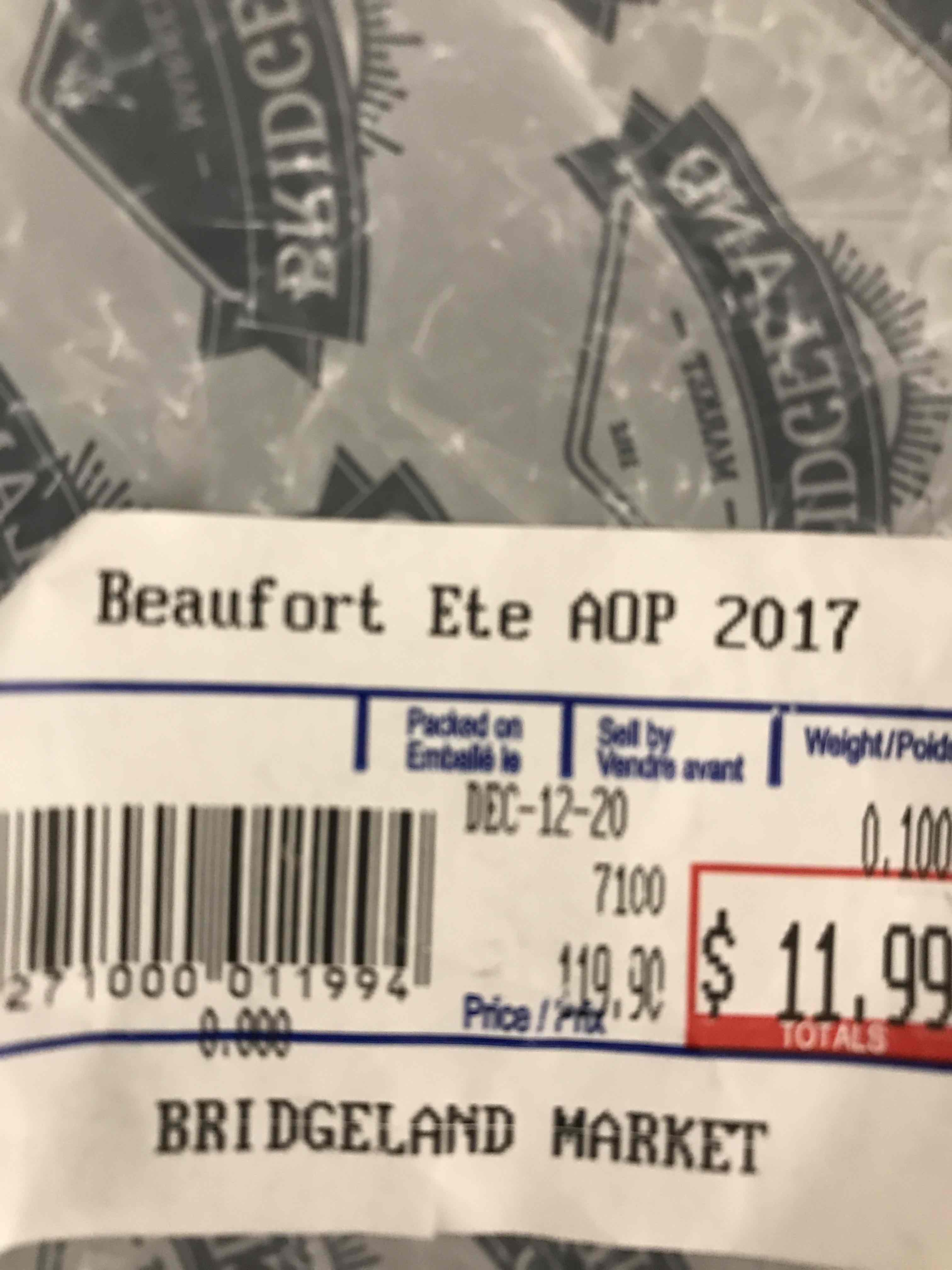 Beaufort D’ete 2017 (Summer Beaufort)
