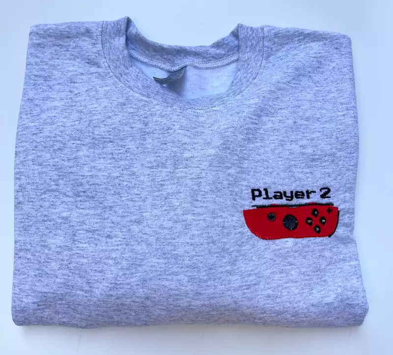 sweatshirt gris player 2 matching outfits pour couple ami ou famille avec player 1 nintendo