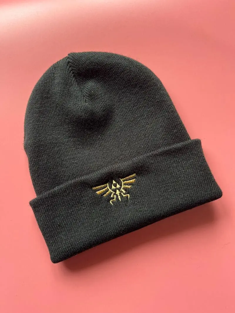 bonnet noir zelda brodé broderie