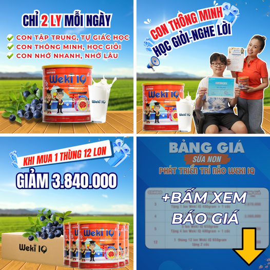 WeKi IQ Chính Hãng - Sữa Non Phát Triển Trí Não Toàn Diện