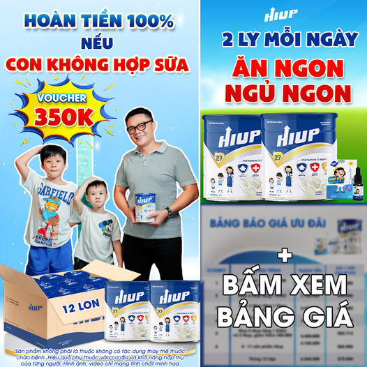 Sữa Hiup Chính Hãng Việt Nam - Tăng Chiều Cao
