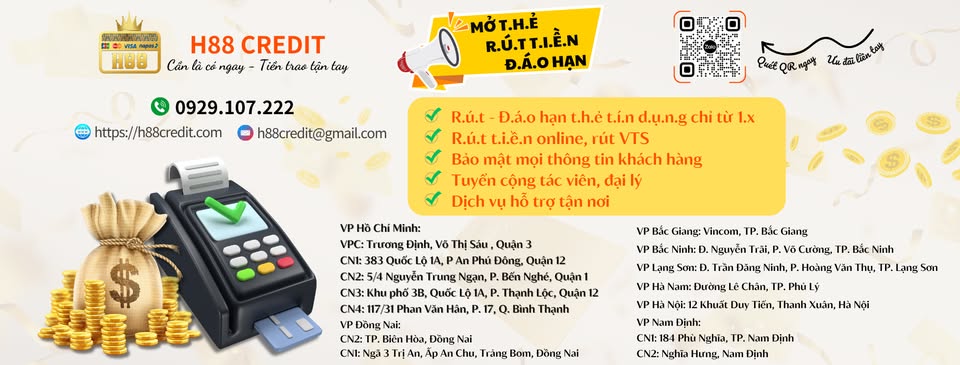 Rút Tiền - Đáo Hạn Thẻ Tín Dụng - Bắc Giang, Bắc Ninh - 0372.055.300