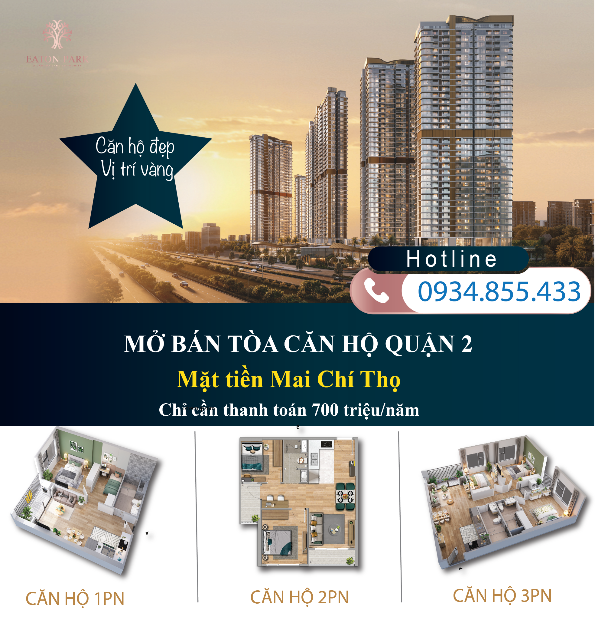 Chung cư Eaton Park - Mặt tiền Mai Chí Thọ, Quận 2 TP.HCM