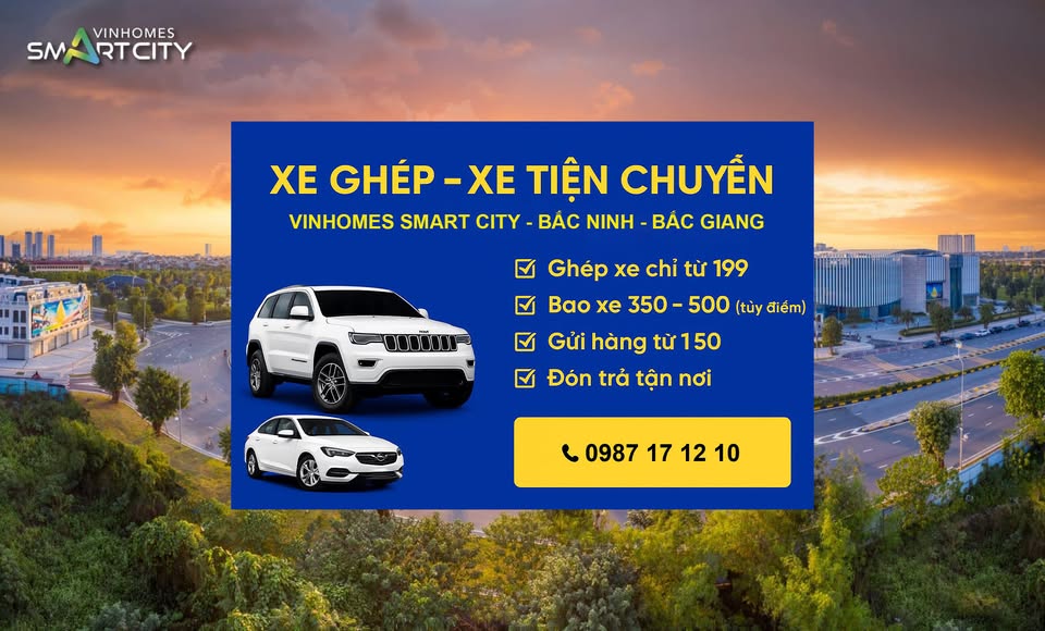 Gọi xe Vinhomes Smart City