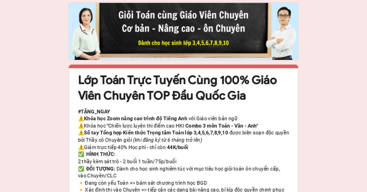 Siêu Toán Toàn quốc cùng Giáo viên Chuyên  Giỏi