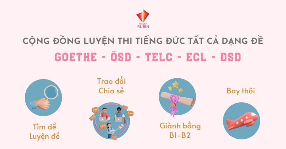 Cộng đồng luyện thi tiếng Đức tất cả dạng đề GOETHE-ÖSD-TELC-ECL-DSD