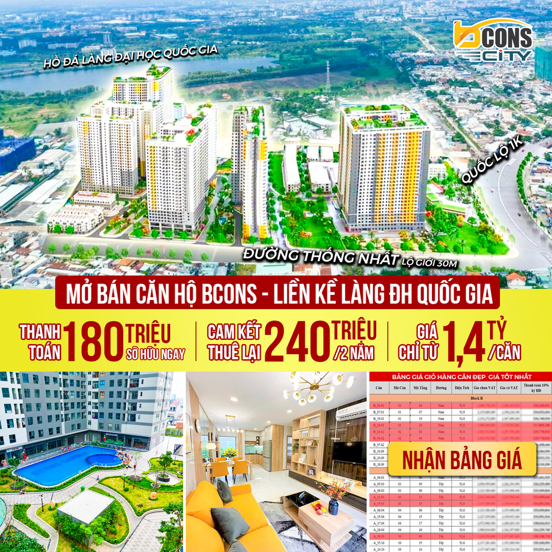 Căn Hộ Làng Đại Học- Bcons City
