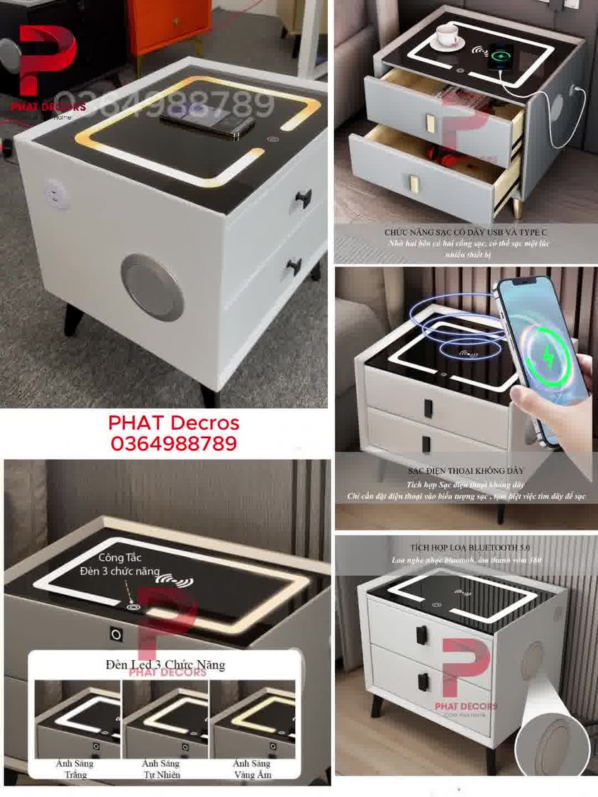 Tủ Đầu Giường Thông Minh - 0364988789