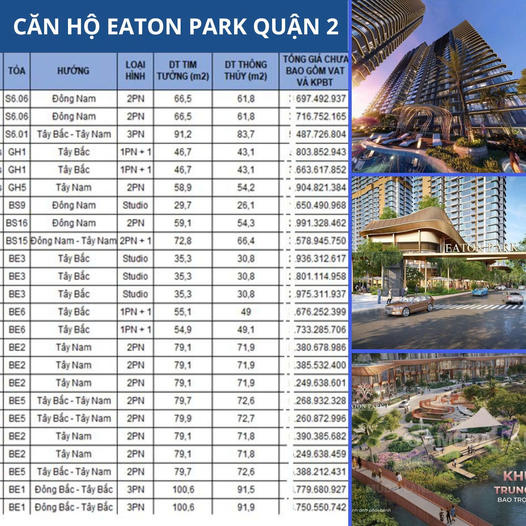 Căn hộ Eaton Park Quận 2 - Thủ Đức