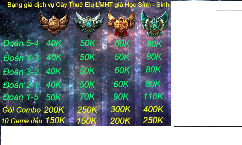 Cày Thuê Uy Tín - Giá Rẻ Liên Minh Huyền Thoại