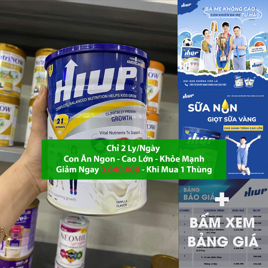 Sữa Tăng Chiều Cao HIUP-Sản Phẩm Chính Hãng