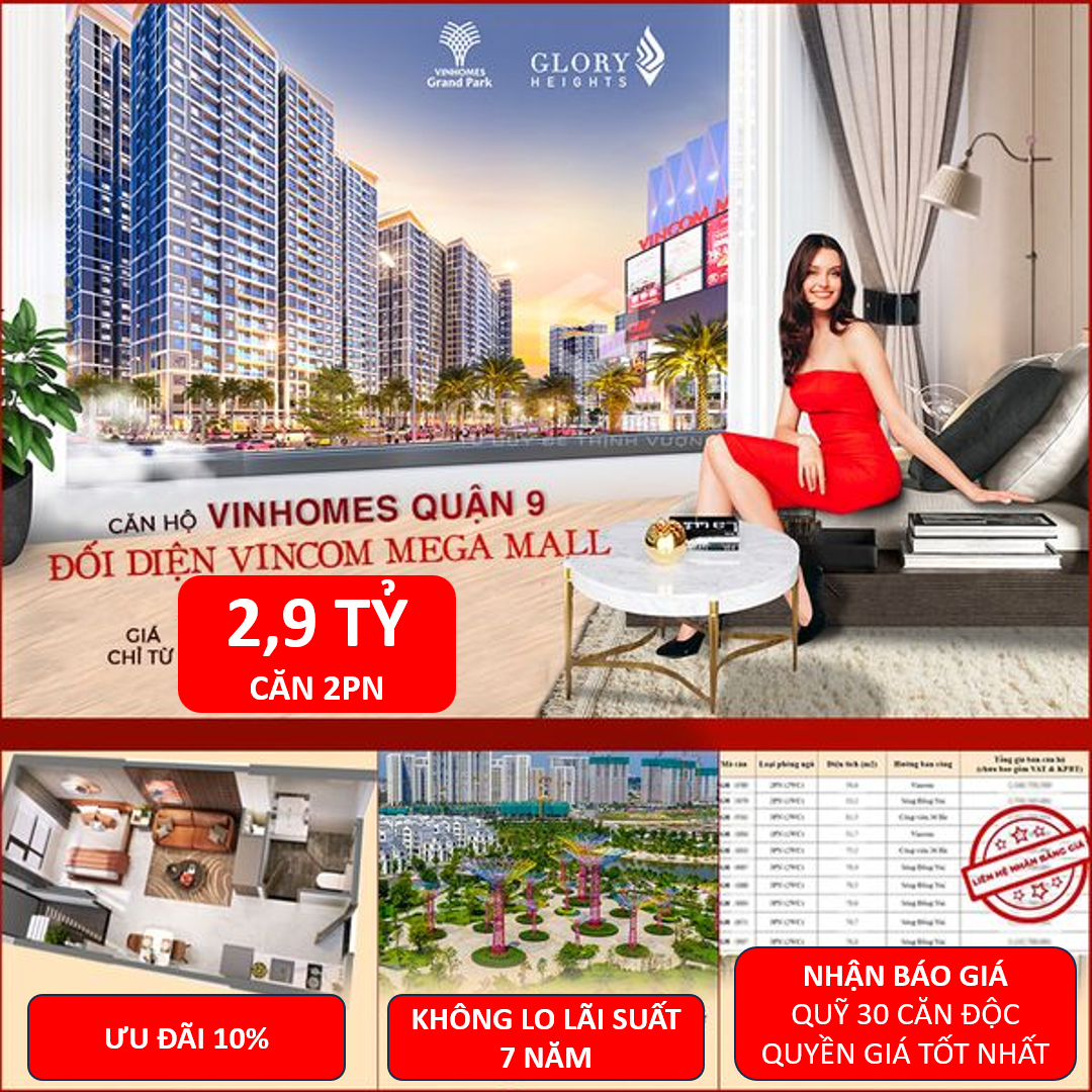 Glory Heights Vinhomes Q9 - Quỹ căn giá tốt nhất