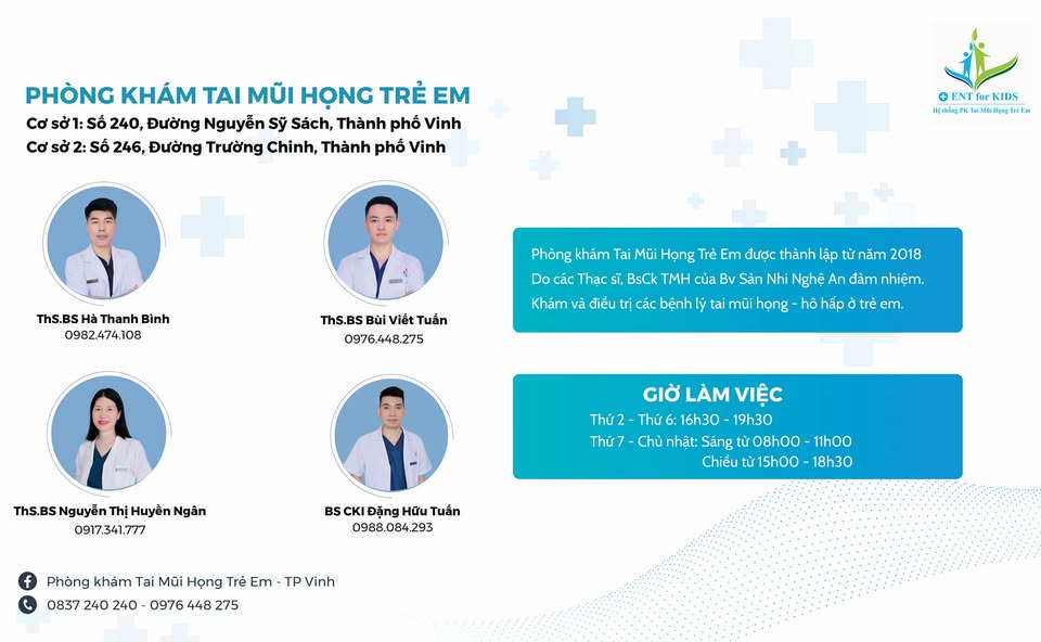 Phòng khám Tai Mũi Họng Trẻ em - Tp Vinh