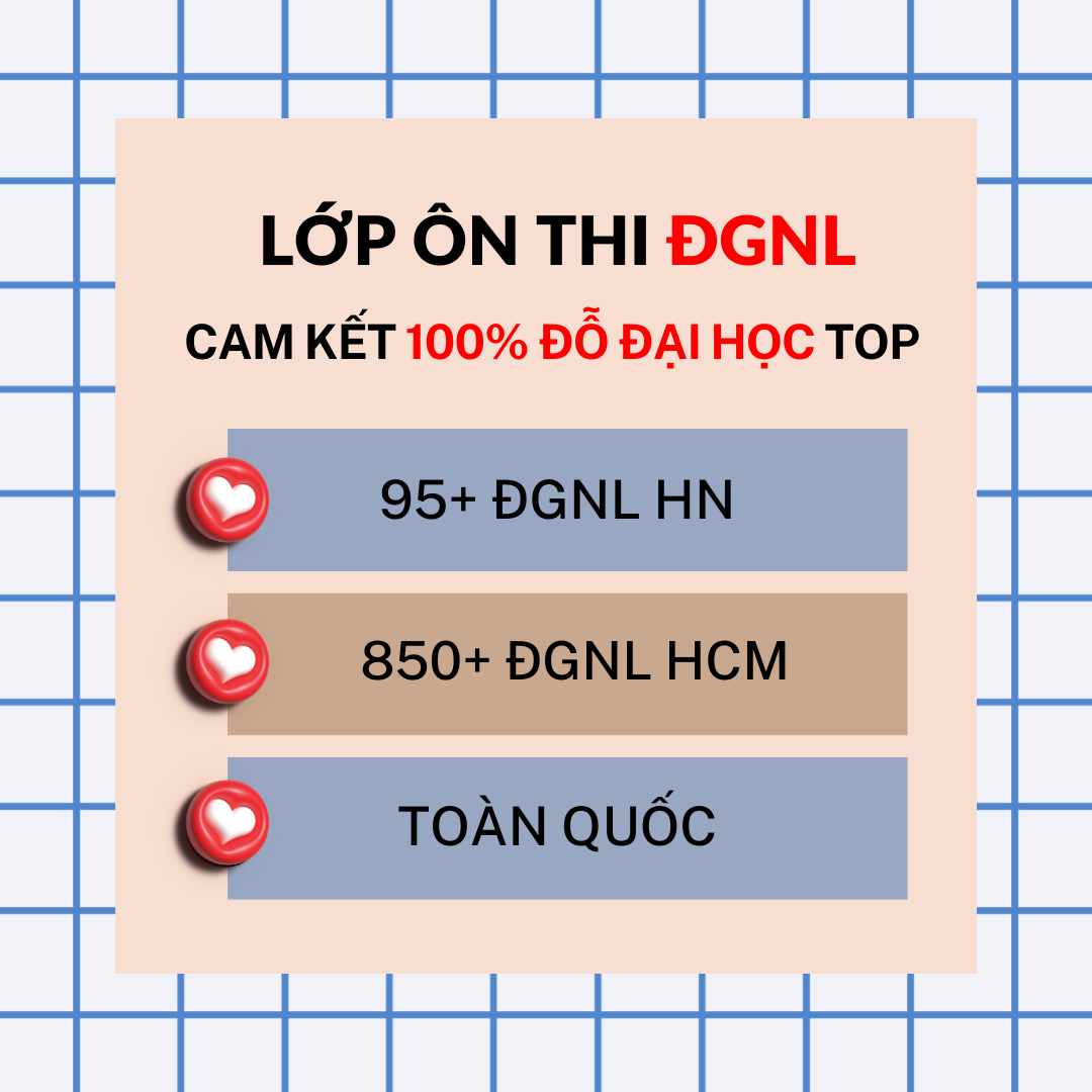 Luyện thi ĐGNL - Cam kết đỗ đại học TOP