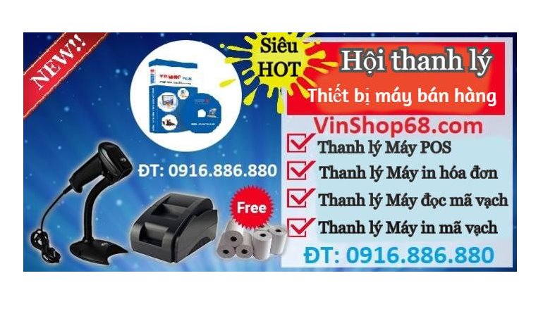 Hội thanh lý thiết bị máy bán hàng: Máy đọc mã vạch, máy in bill, ....