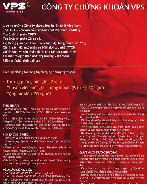 Tuyển Dụng Chứng Khoán VPS