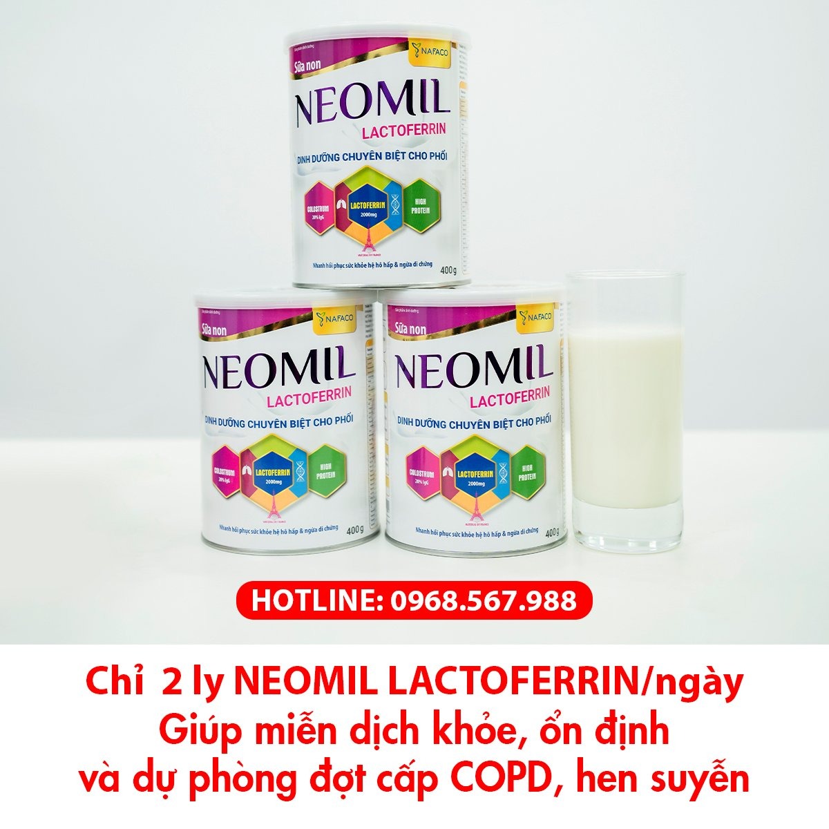 Sữa Non Neomil Lactoferrin - Dinh Dưỡng Chuyên Biệt Cho Bệnh Phổi