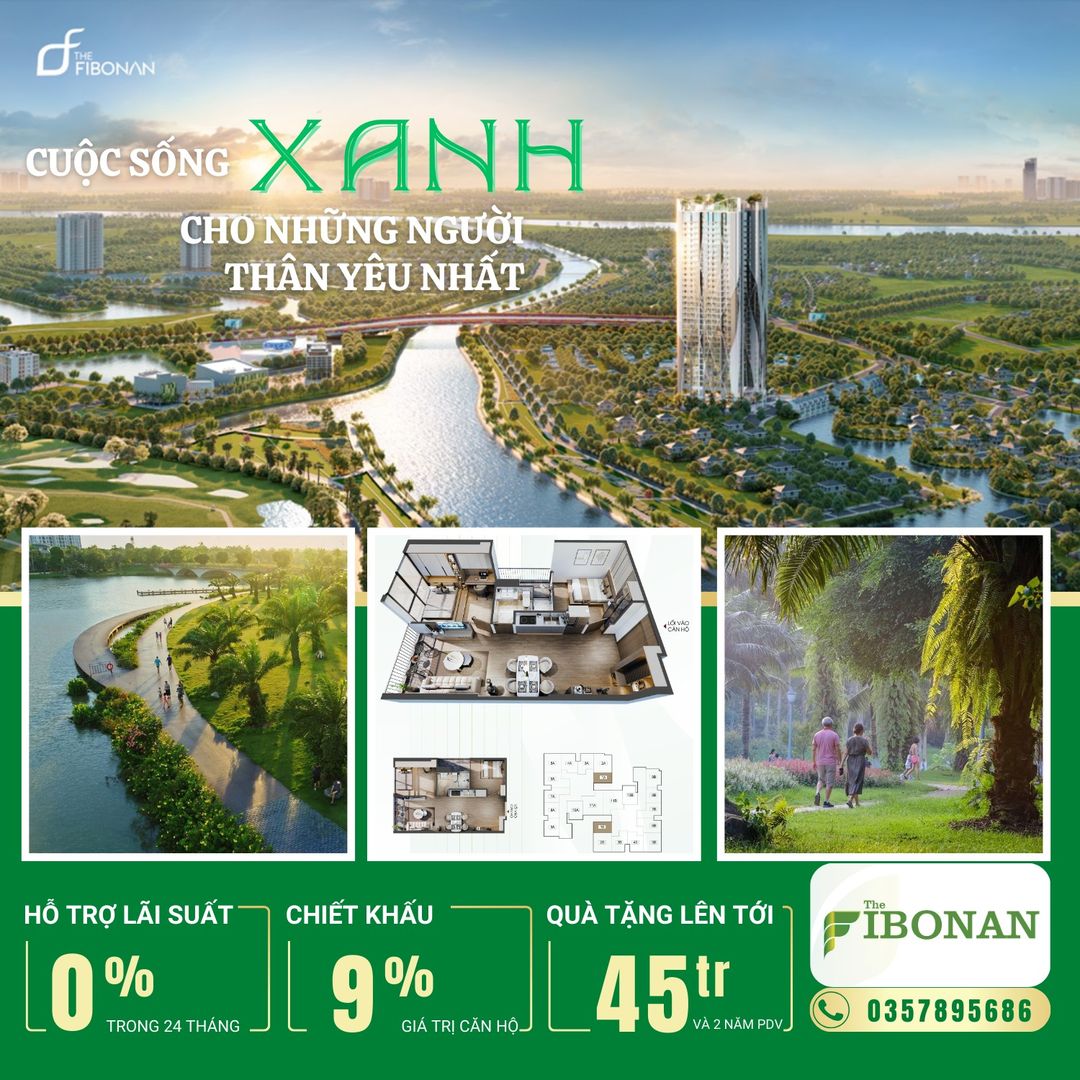 Căn hộ xanh The Fibonan - nằm trong KĐT Ecopark