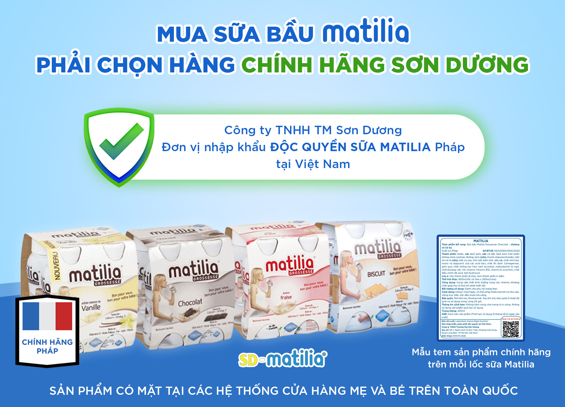 SD Matilia - Sữa bầu Thương hiệu Pháp