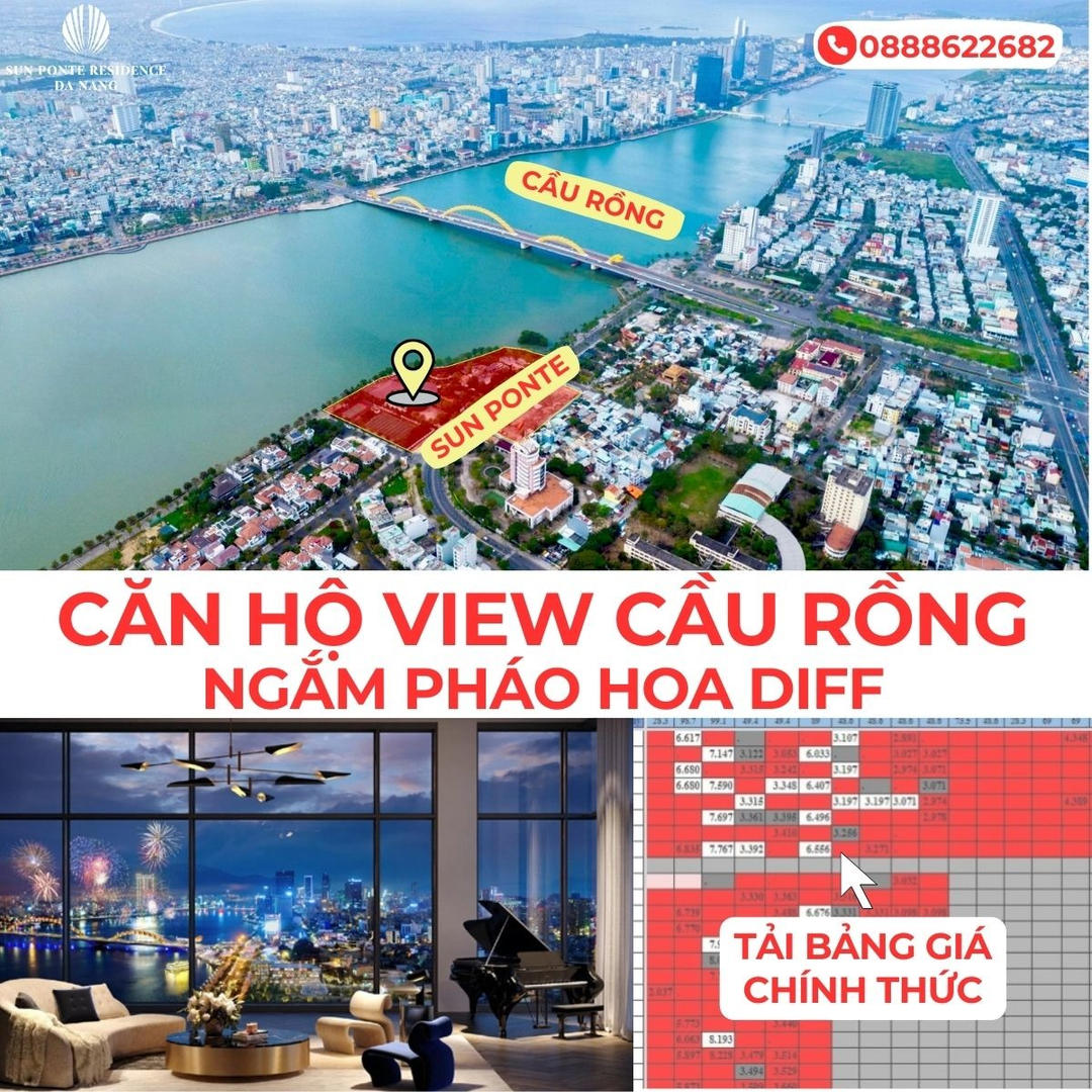 Căn hộ view cầu Rồng Đà Nẵng - Sun Ponte Residences