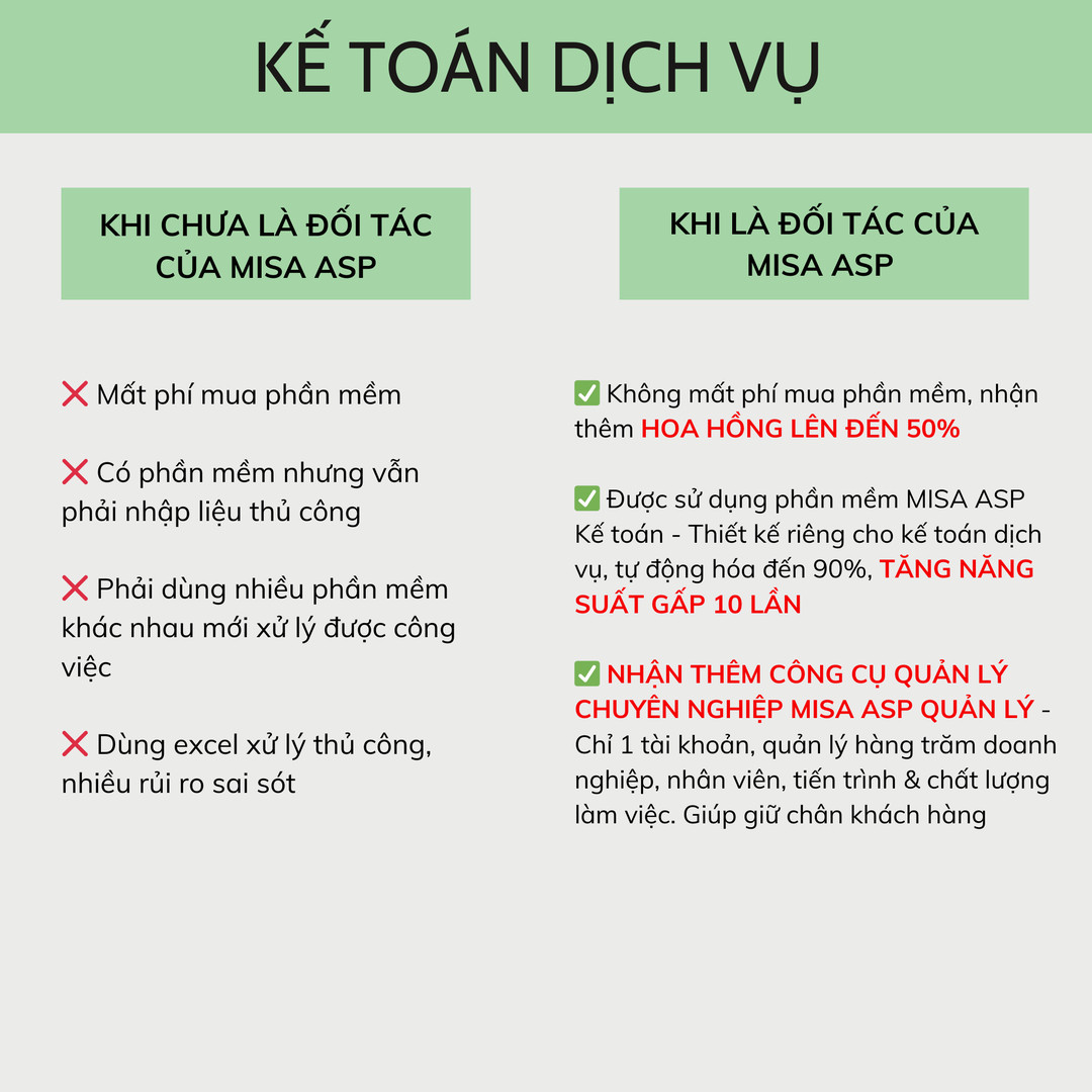 Nền tảng kế toán dịch vụ - Asp.misa.vn